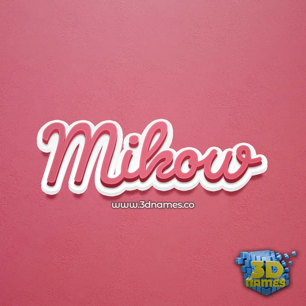 mikow in Red Scribble style - 3D name wallpaper