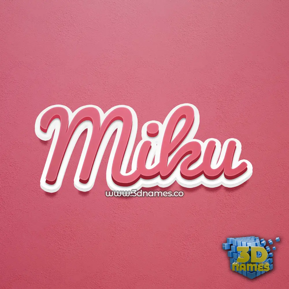 miku in Red Scribble style - 3D name wallpaper
