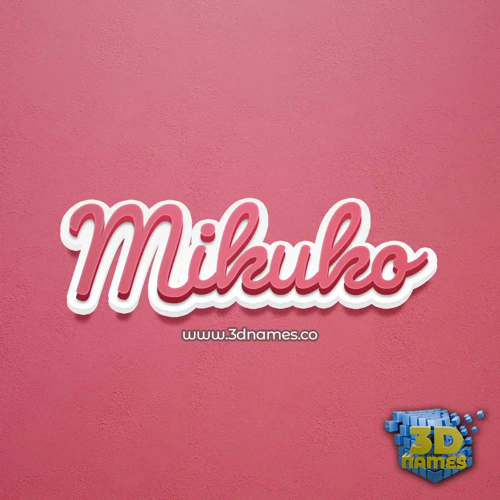 mikuko in Red Scribble style - 3D name wallpaper