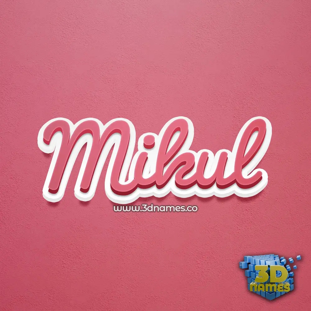 mikul in Red Scribble style - 3D name wallpaper