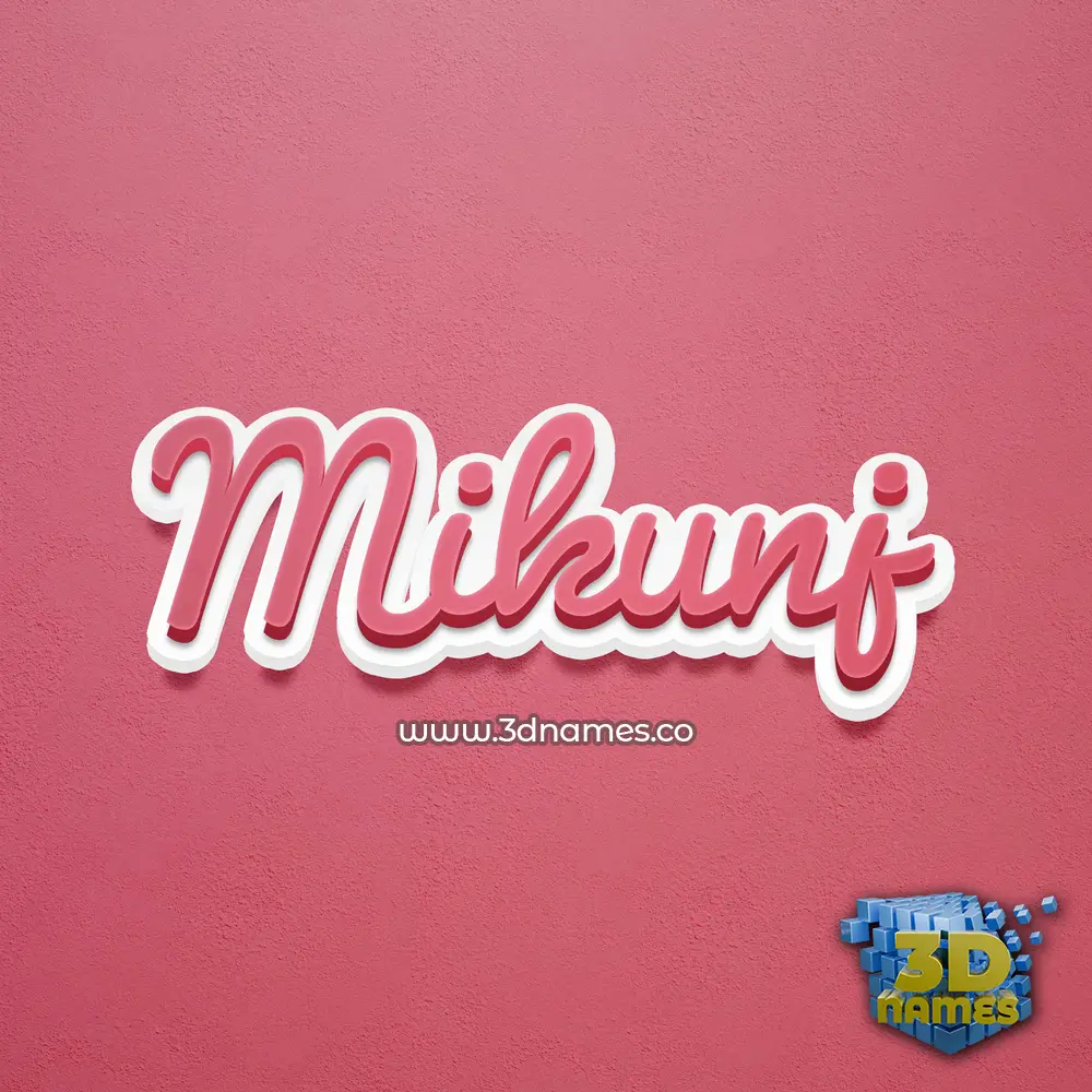 mikunj in Red Scribble style - 3D name wallpaper