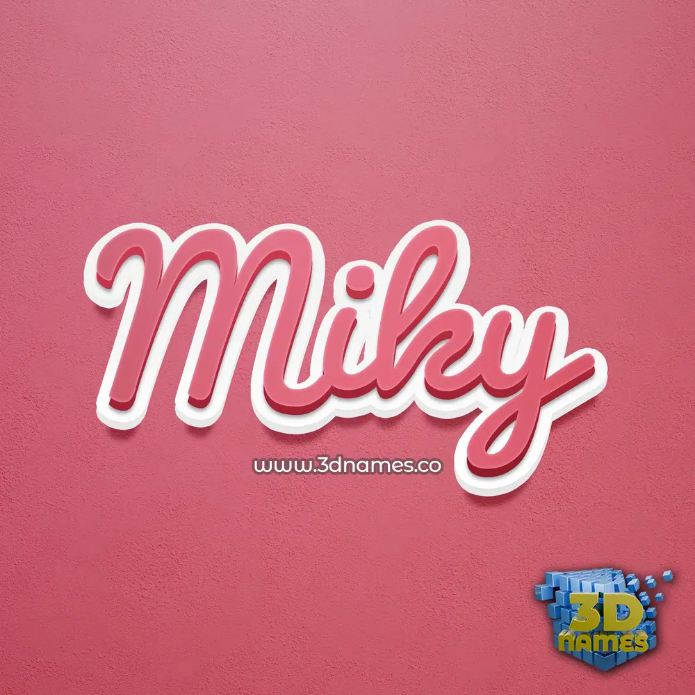 miky in Red Scribble style - 3D name wallpaper