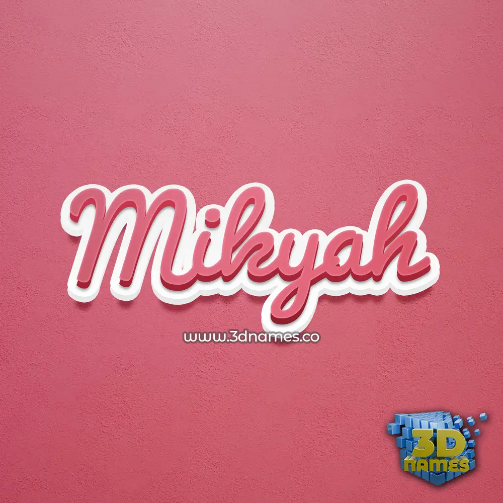 mikyah in Red Scribble style - 3D name wallpaper
