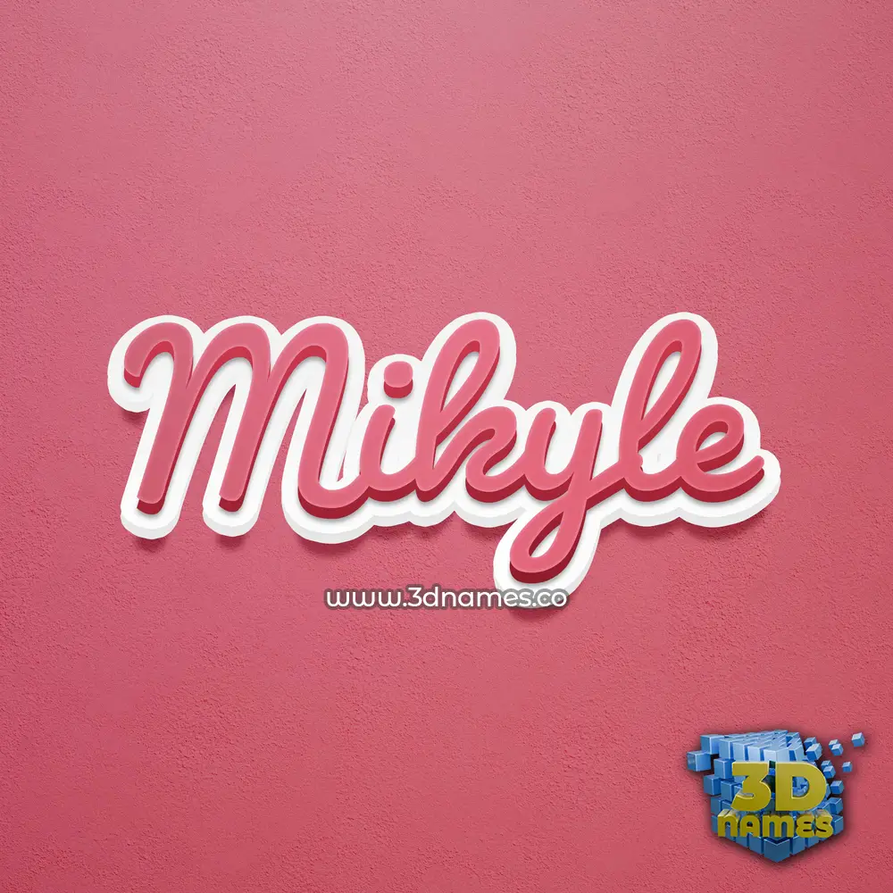 mikyle in Red Scribble style - 3D name wallpaper