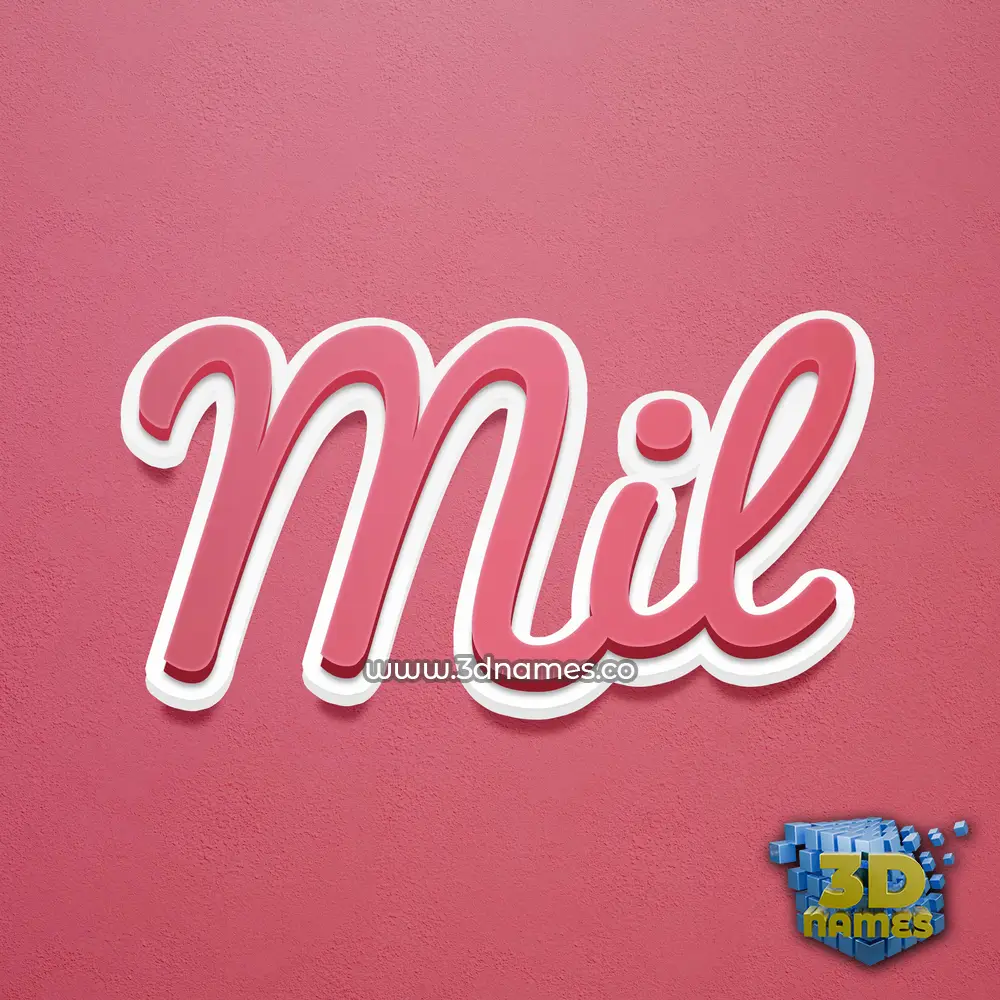 mil in Red Scribble style - 3D name wallpaper