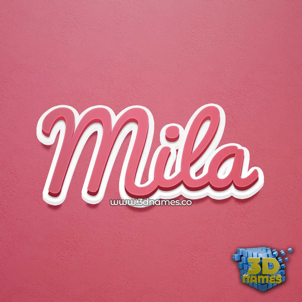 mila in Red Scribble style - 3D name wallpaper