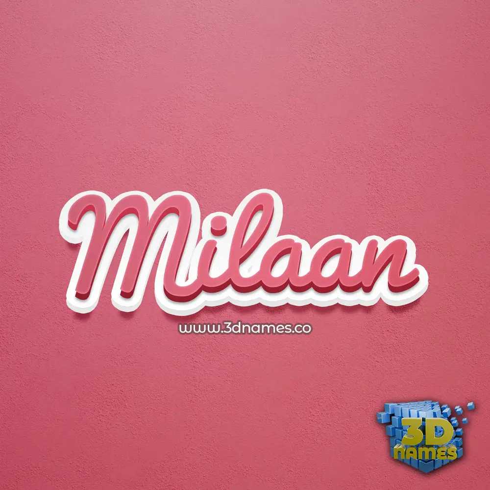 milaan in Red Scribble style - 3D name wallpaper