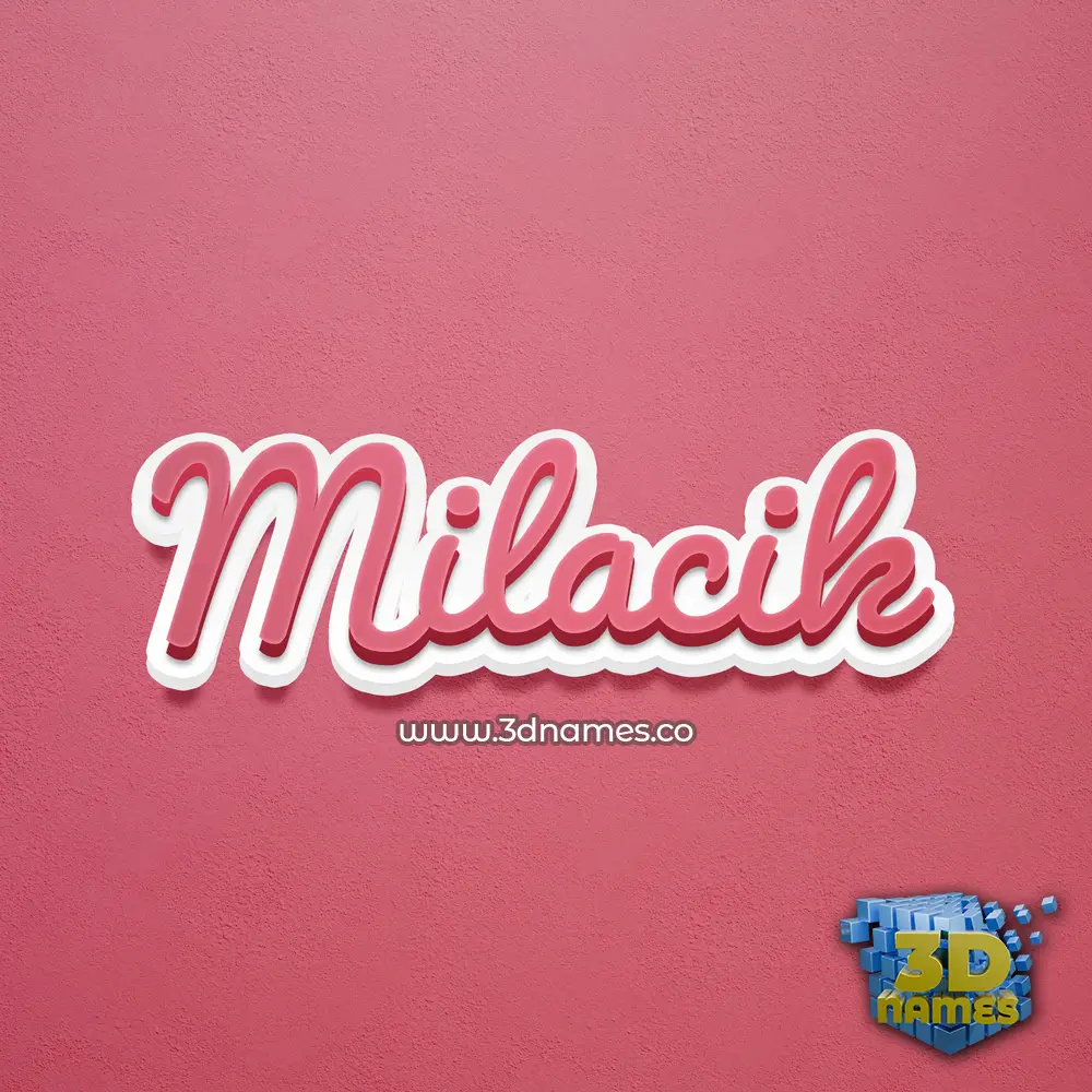 milacik in Red Scribble style - 3D name wallpaper