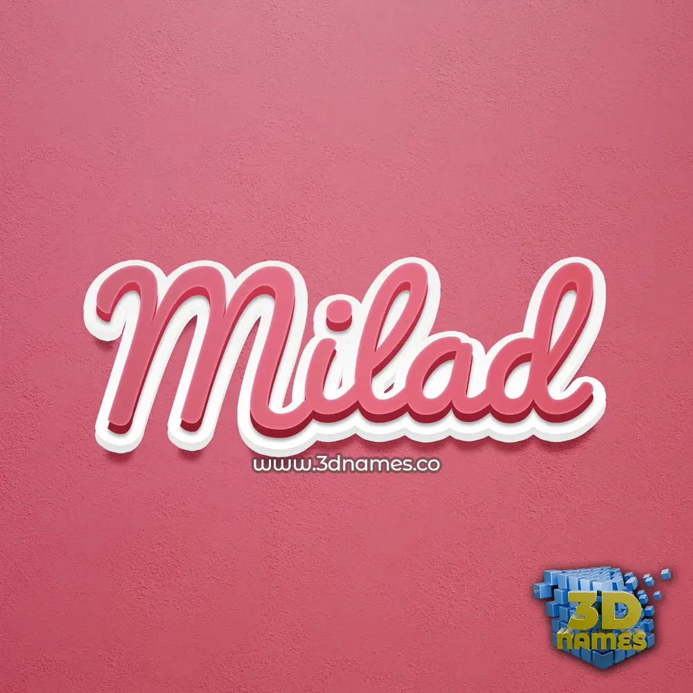milad in Red Scribble style - 3D name wallpaper