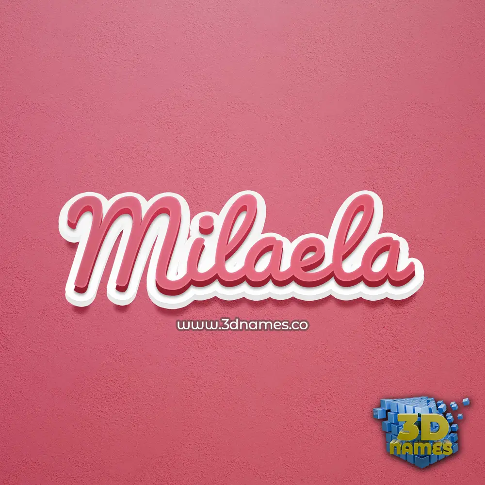 milaela in Red Scribble style - 3D name wallpaper