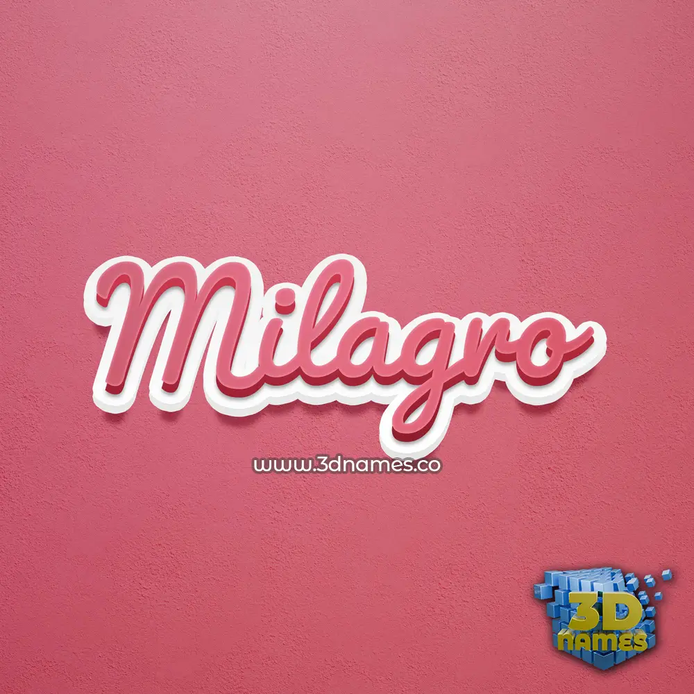 milagro in Red Scribble style - 3D name wallpaper
