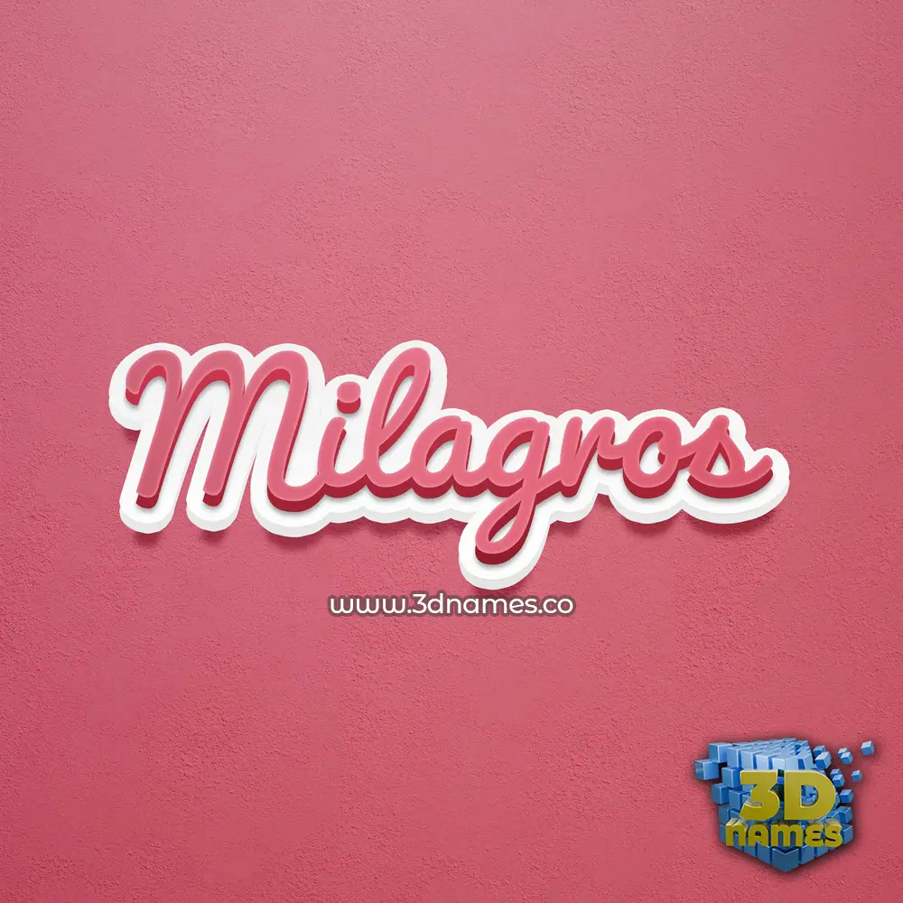 milagros in Red Scribble style - 3D name wallpaper
