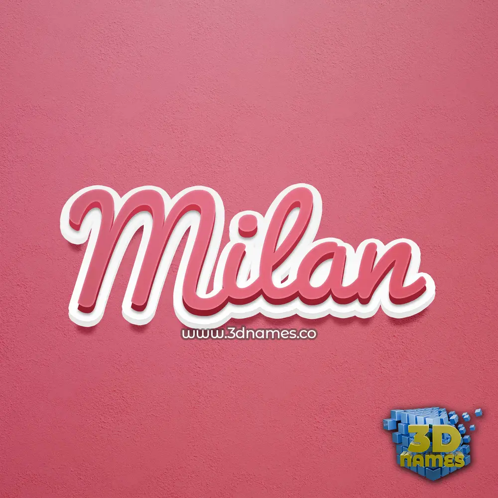 milan in Red Scribble style - 3D name wallpaper