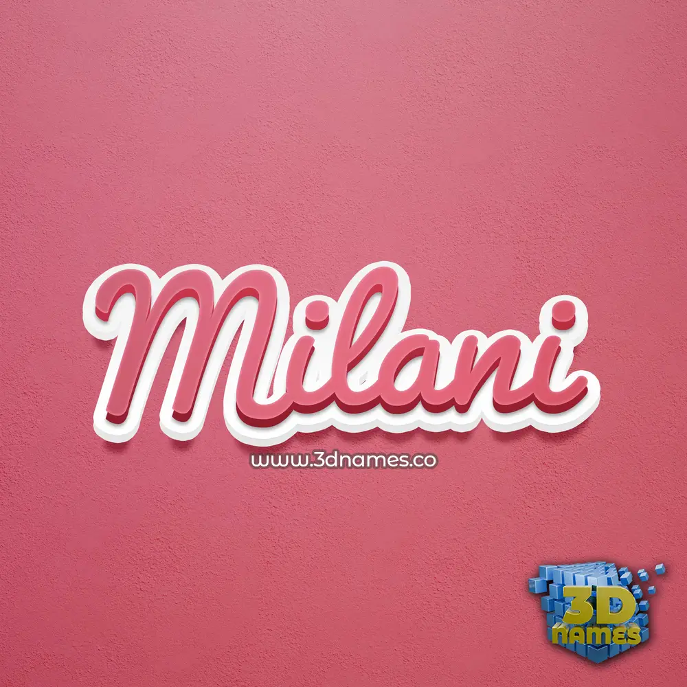 milani in Red Scribble style - 3D name wallpaper