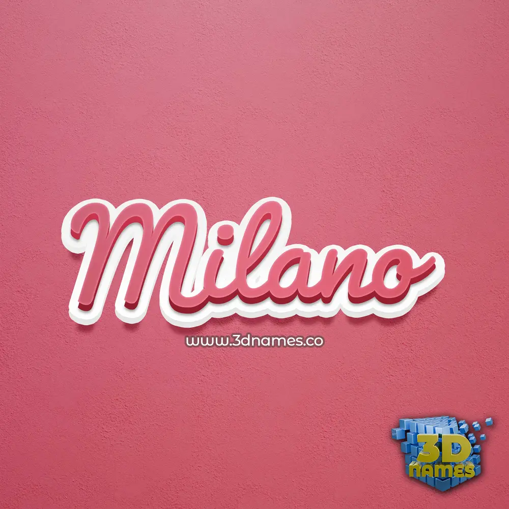 milano in Red Scribble style - 3D name wallpaper