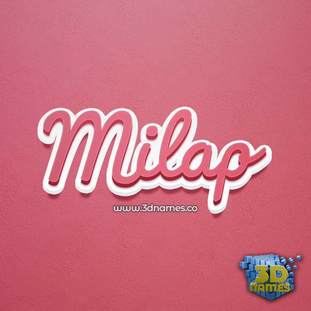 milap in Red Scribble style - 3D name wallpaper