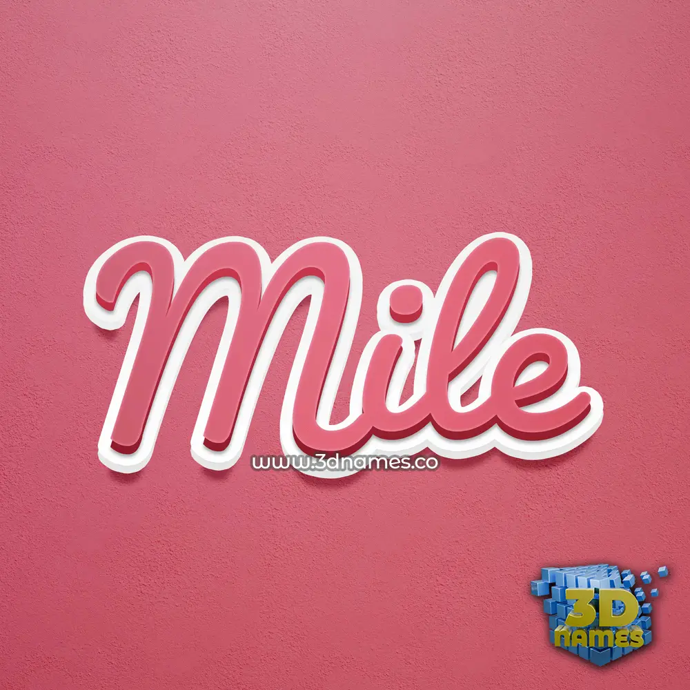 mile in Red Scribble style - 3D name wallpaper