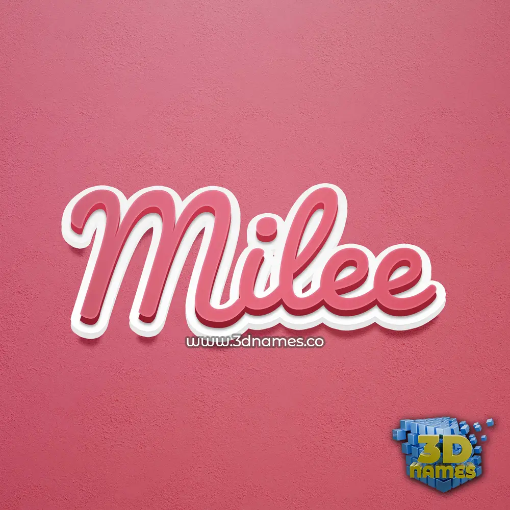 milee in Red Scribble style - 3D name wallpaper
