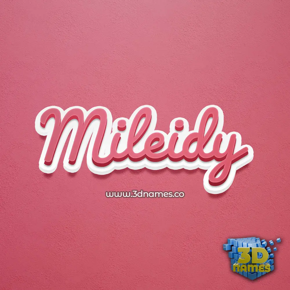 mileidy in Red Scribble style - 3D name wallpaper