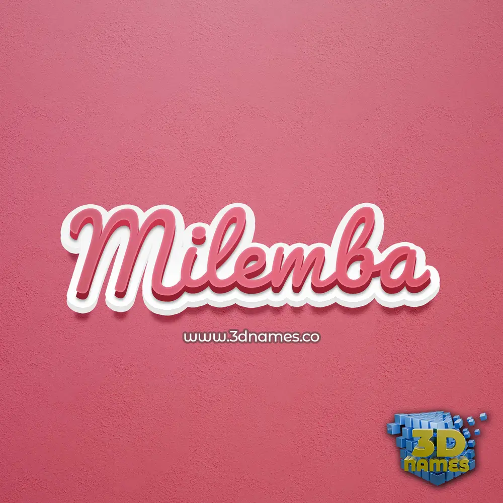 milemba in Red Scribble style - 3D name wallpaper