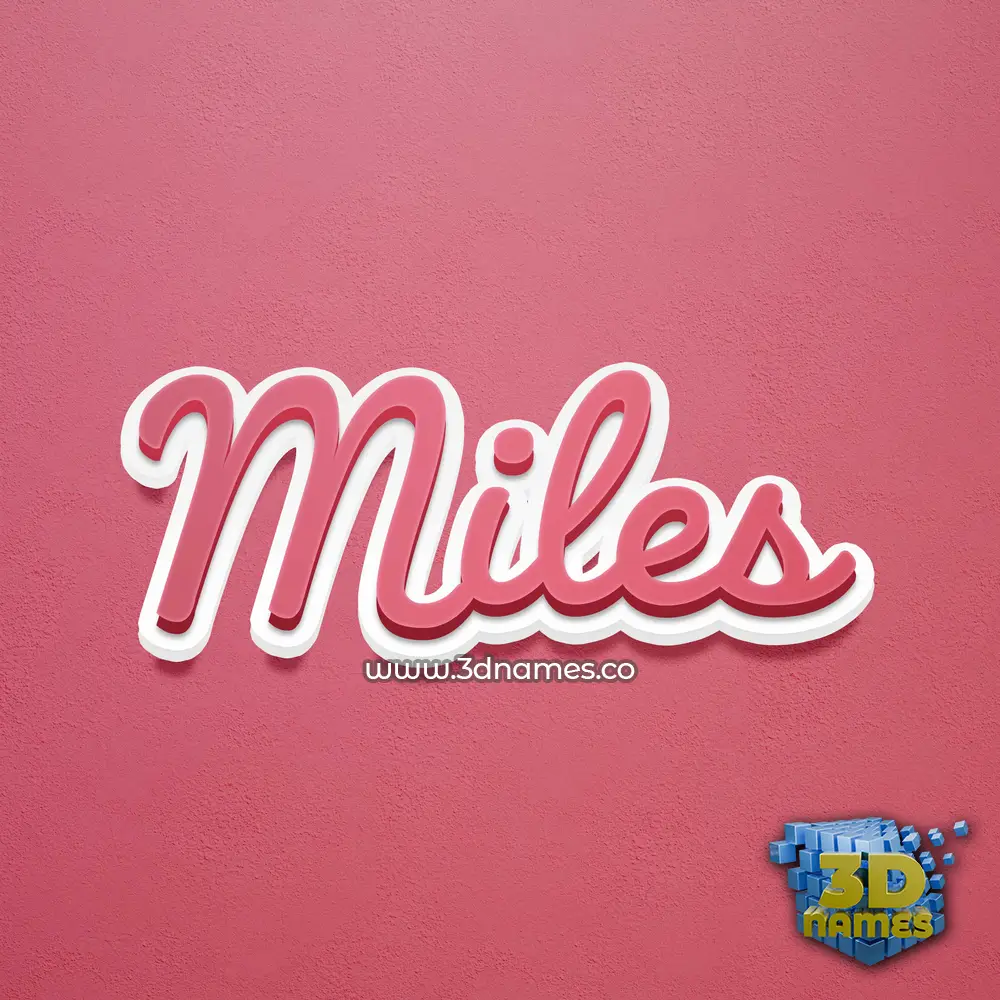 miles in Red Scribble style - 3D name wallpaper