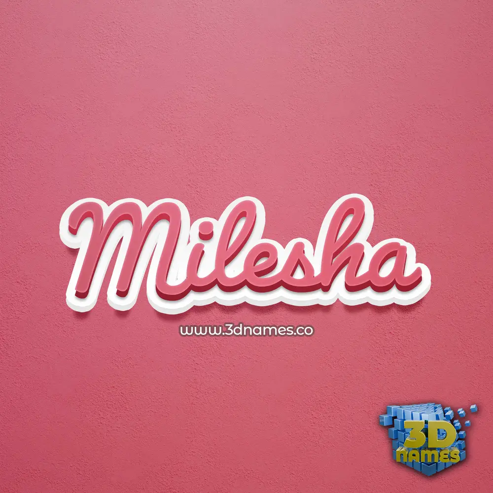 milesha in Red Scribble style - 3D name wallpaper