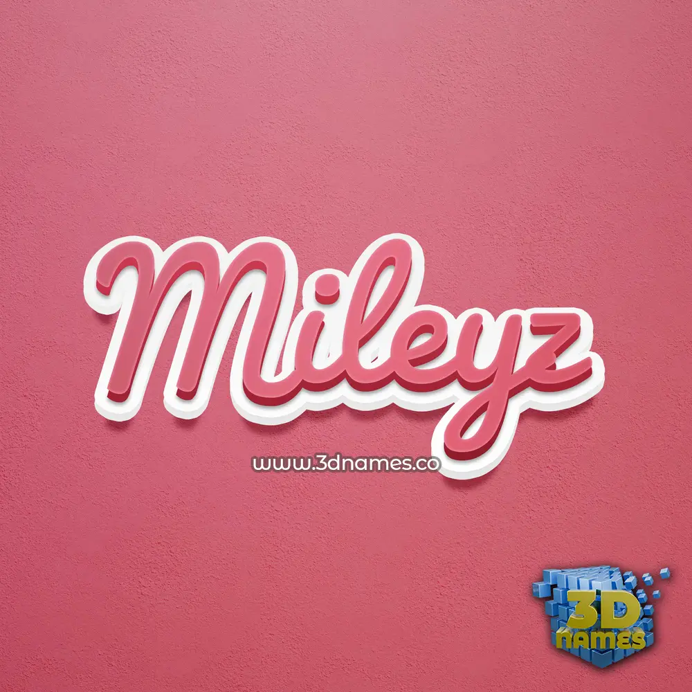 mileyz in Red Scribble style - 3D name wallpaper
