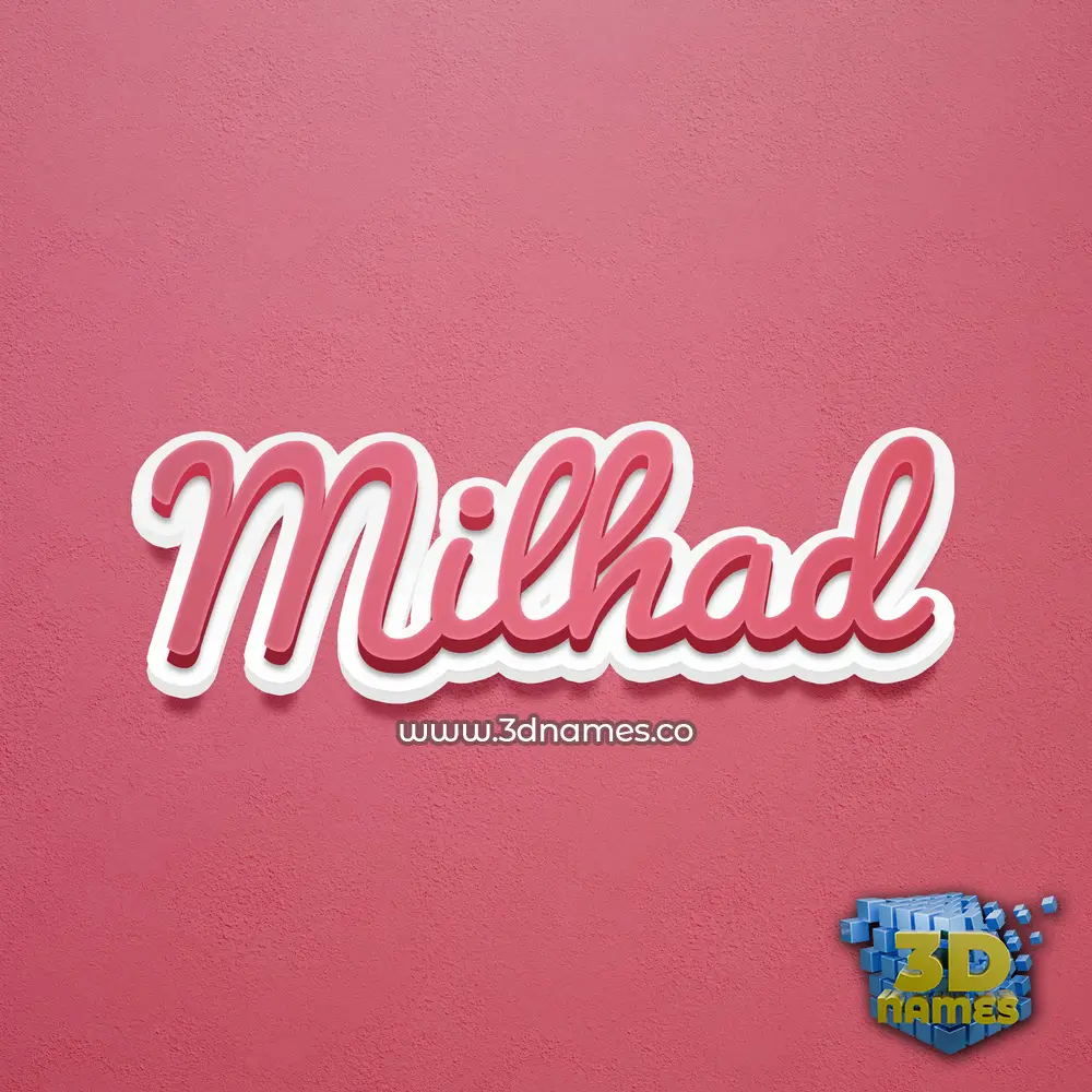 milhad in Red Scribble style - 3D name wallpaper