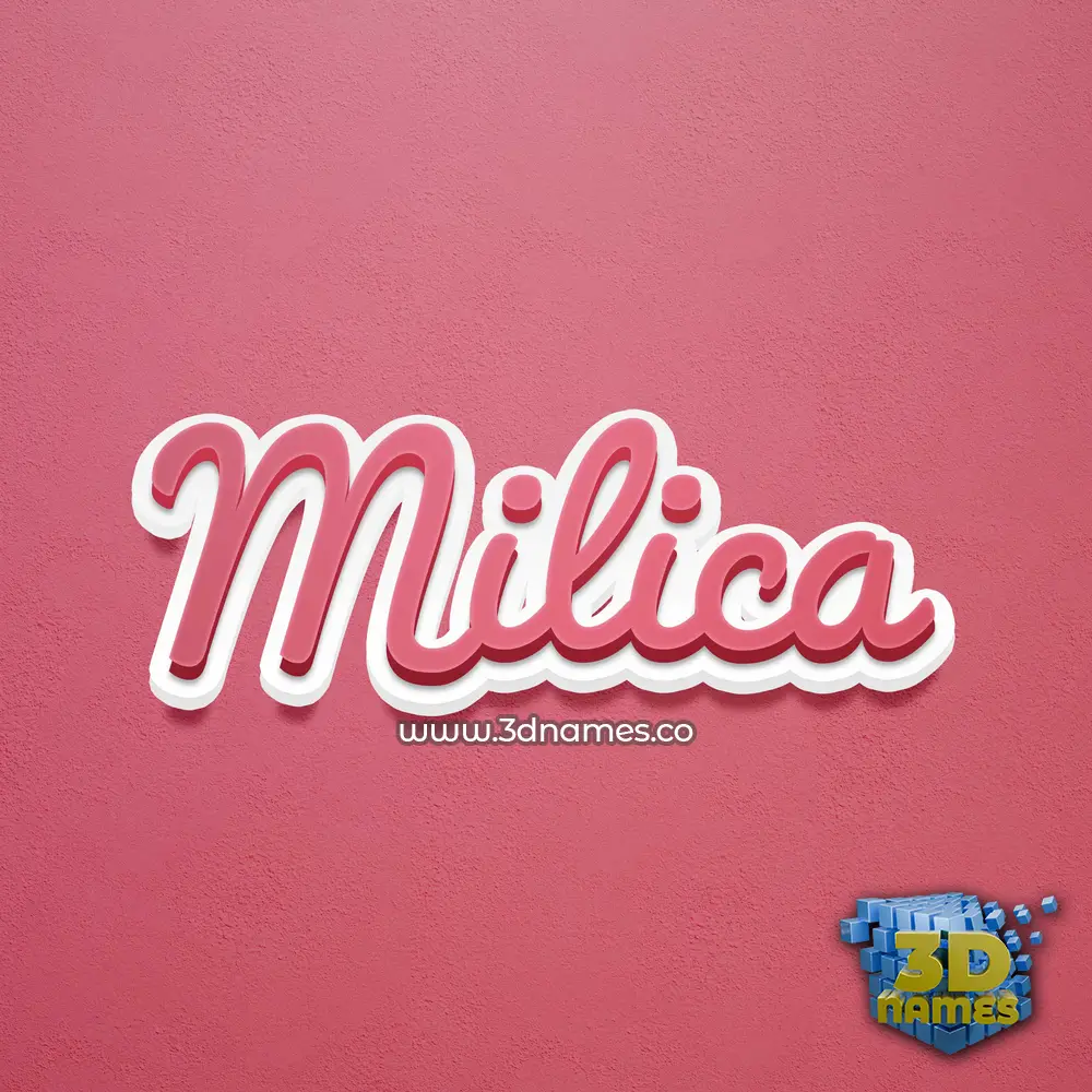 milica in Red Scribble style - 3D name wallpaper