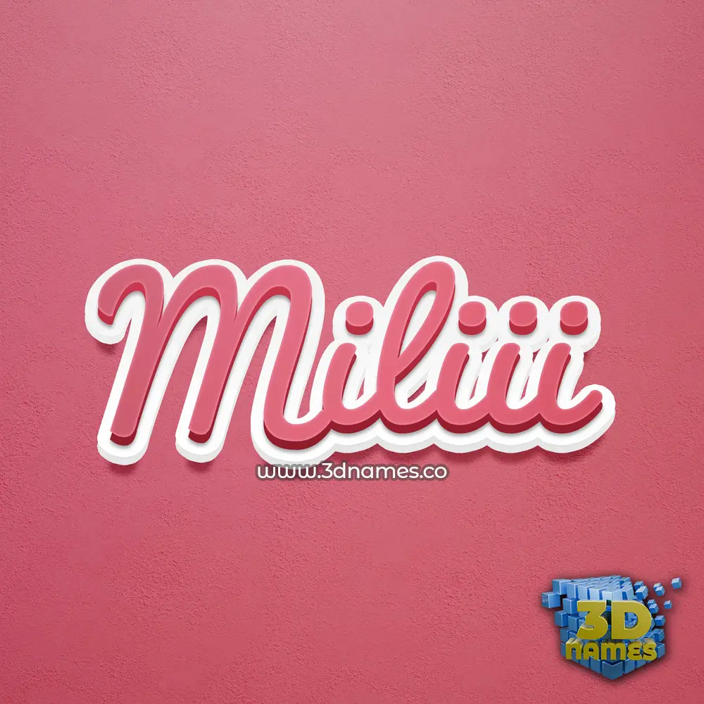miliii in Red Scribble style - 3D name wallpaper