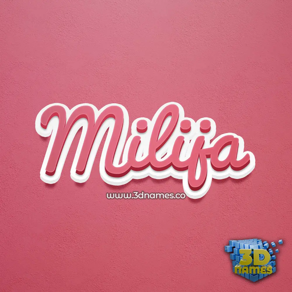 milija in Red Scribble style - 3D name wallpaper
