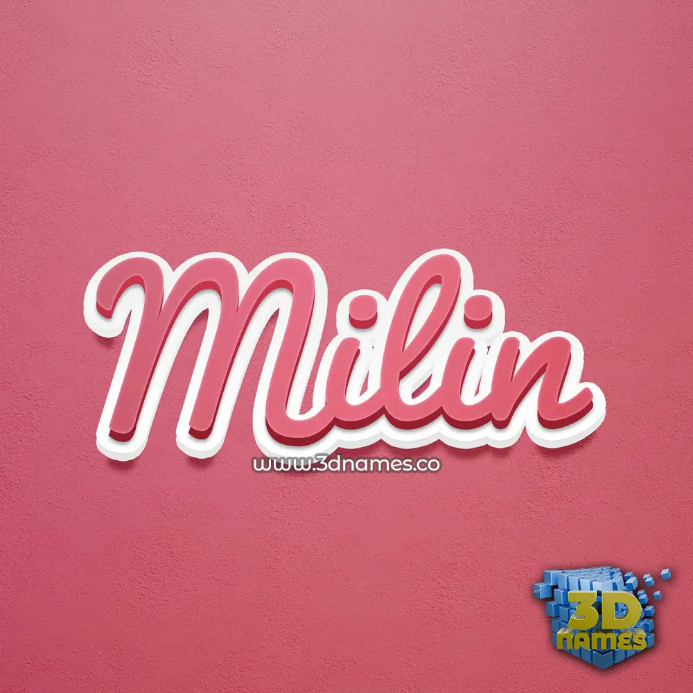 milin in Red Scribble style - 3D name wallpaper