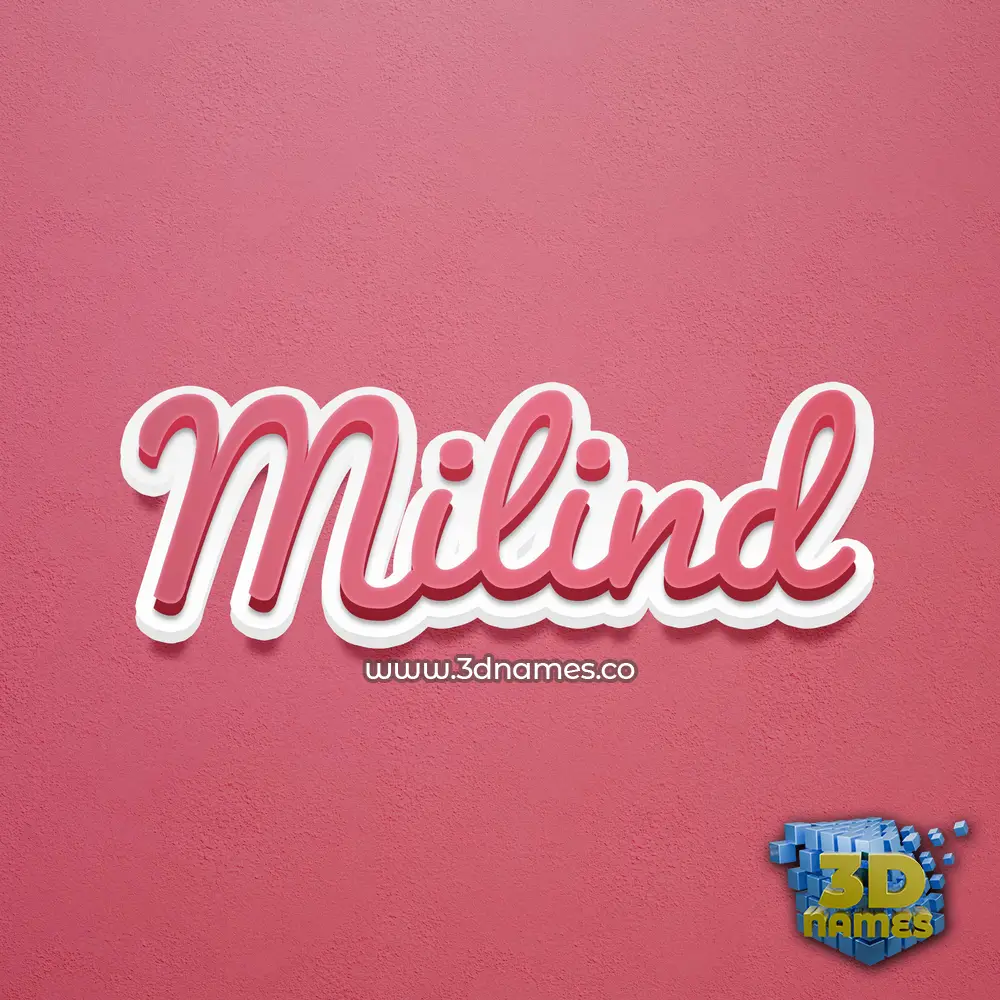 milind in Red Scribble style - 3D name wallpaper