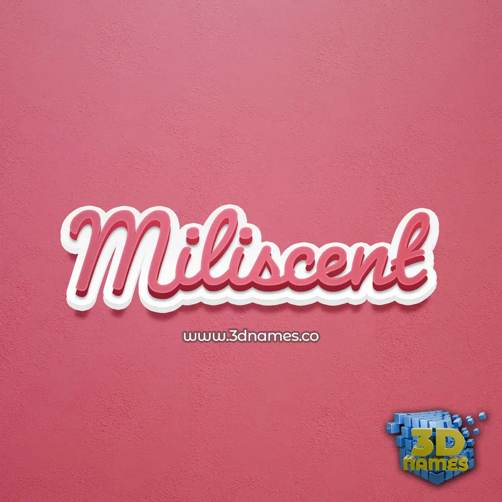 miliscent in Red Scribble style - 3D name wallpaper