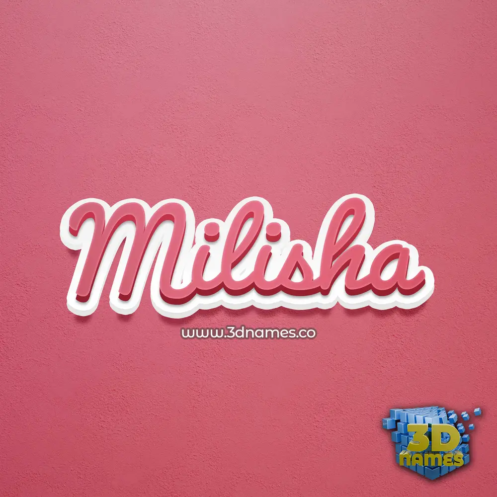 milisha in Red Scribble style - 3D name wallpaper