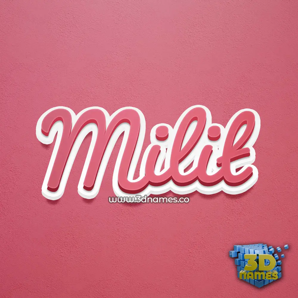 milit in Red Scribble style - 3D name wallpaper