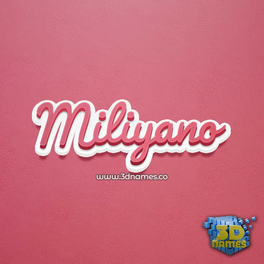 miliyano in Red Scribble style - 3D name wallpaper