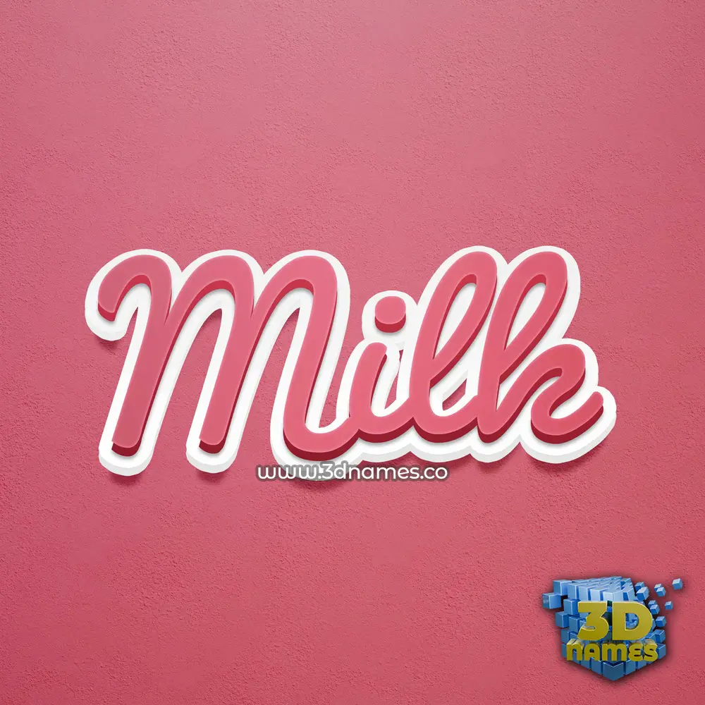 milk in Red Scribble style - 3D name wallpaper
