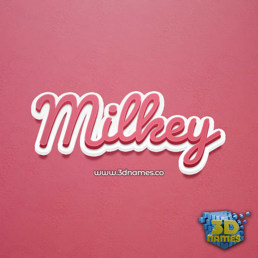 milkey in Red Scribble style - 3D name wallpaper