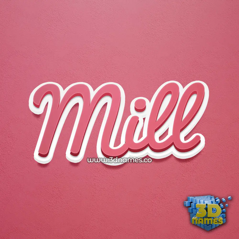mill in Red Scribble style - 3D name wallpaper