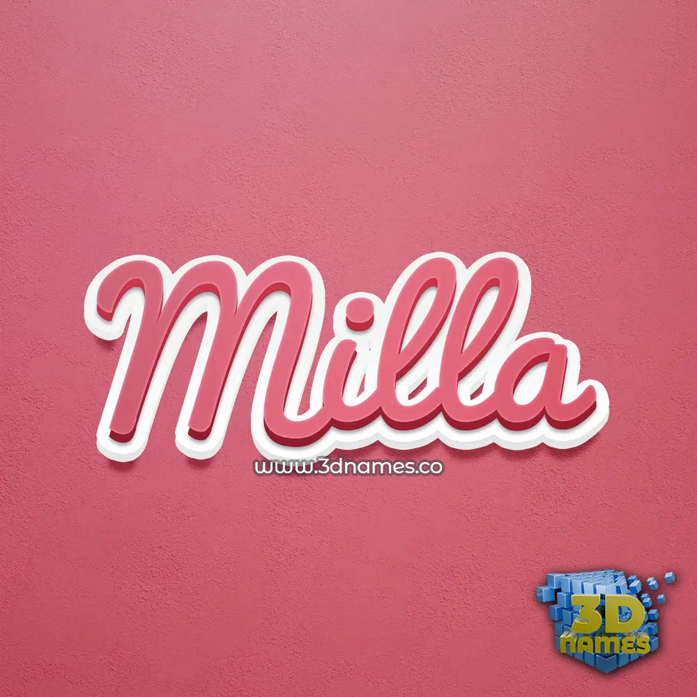 milla in Red Scribble style - 3D name wallpaper