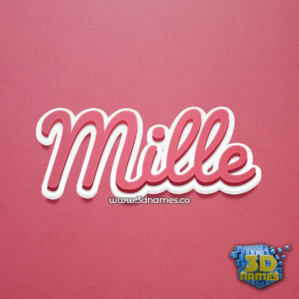 mille in Red Scribble style - 3D name wallpaper