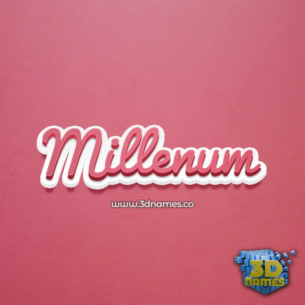 millenum in Red Scribble style - 3D name wallpaper