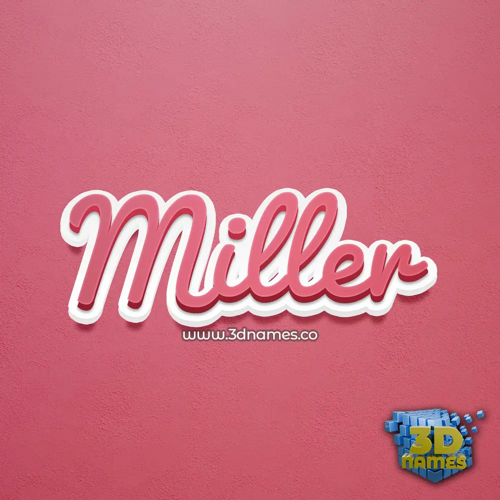 miller in Red Scribble style - 3D name wallpaper