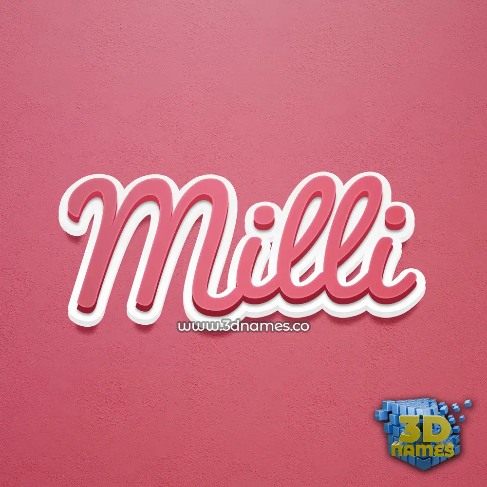 milli in Red Scribble style - 3D name wallpaper