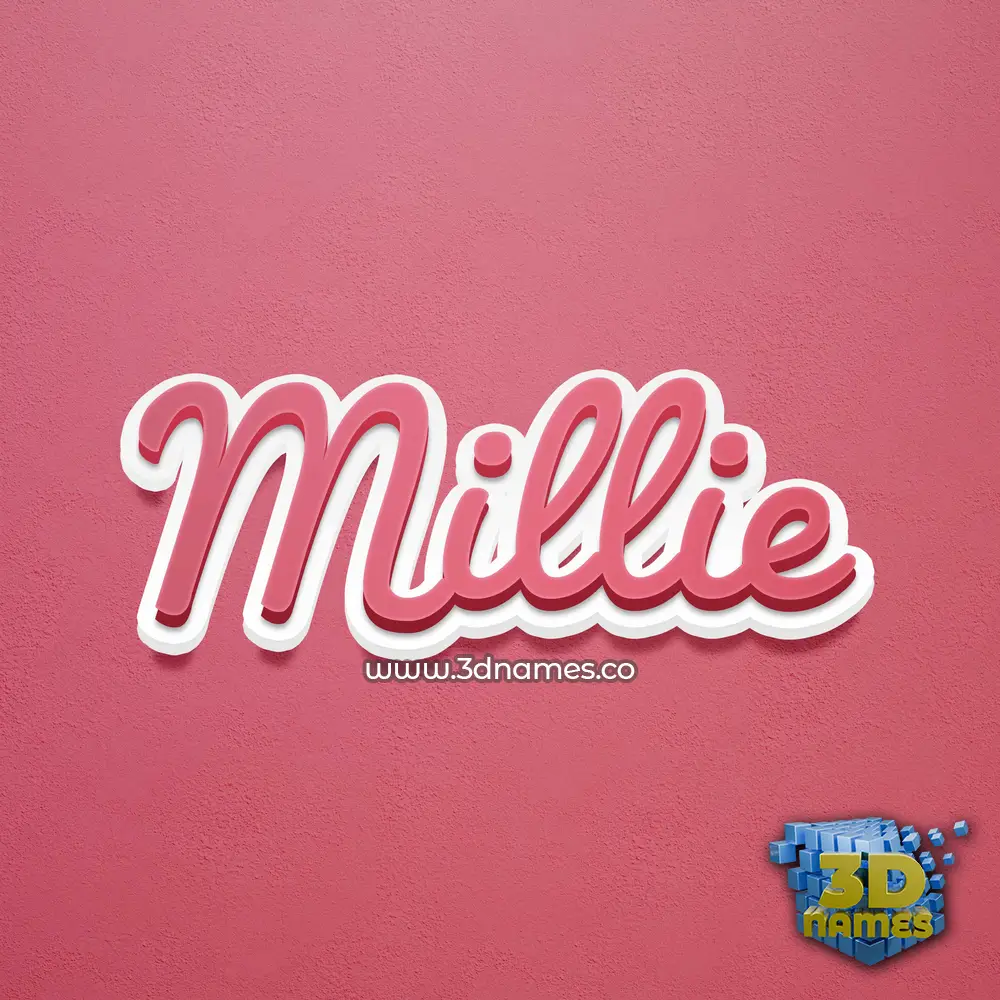 millie in Red Scribble style - 3D name wallpaper