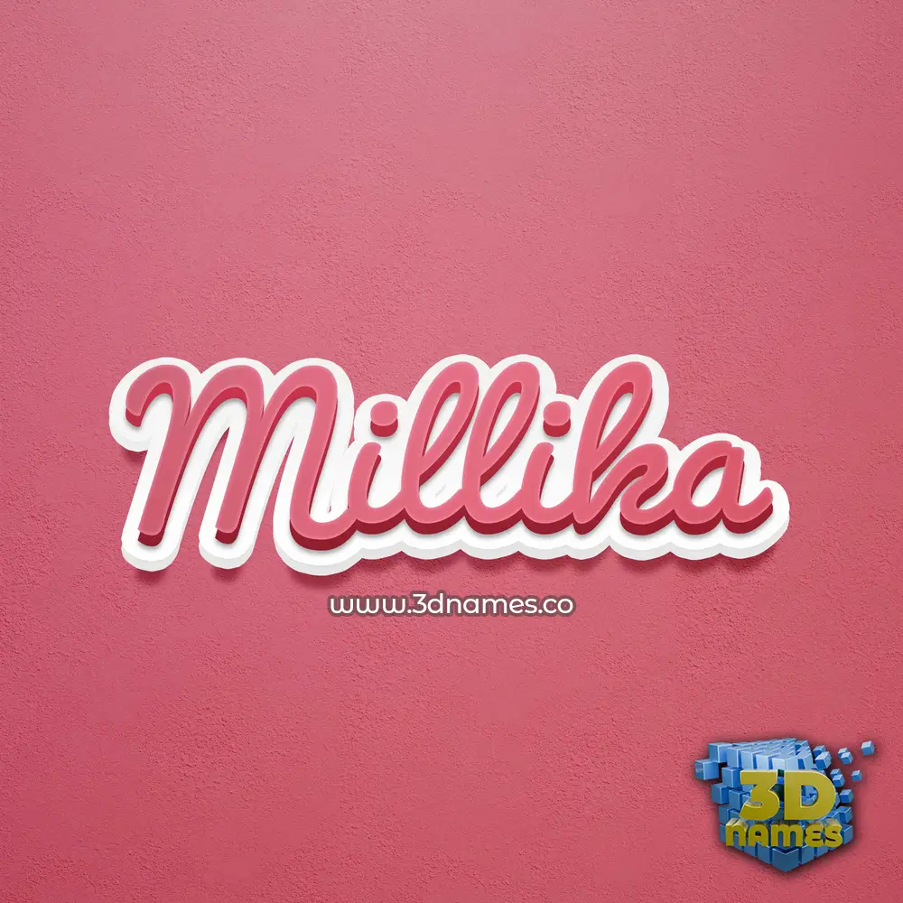 millika in Red Scribble style - 3D name wallpaper