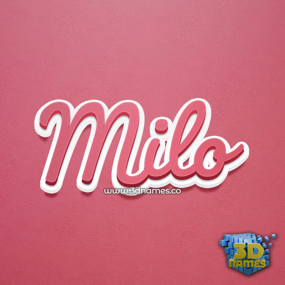 milo in Red Scribble style - 3D name wallpaper