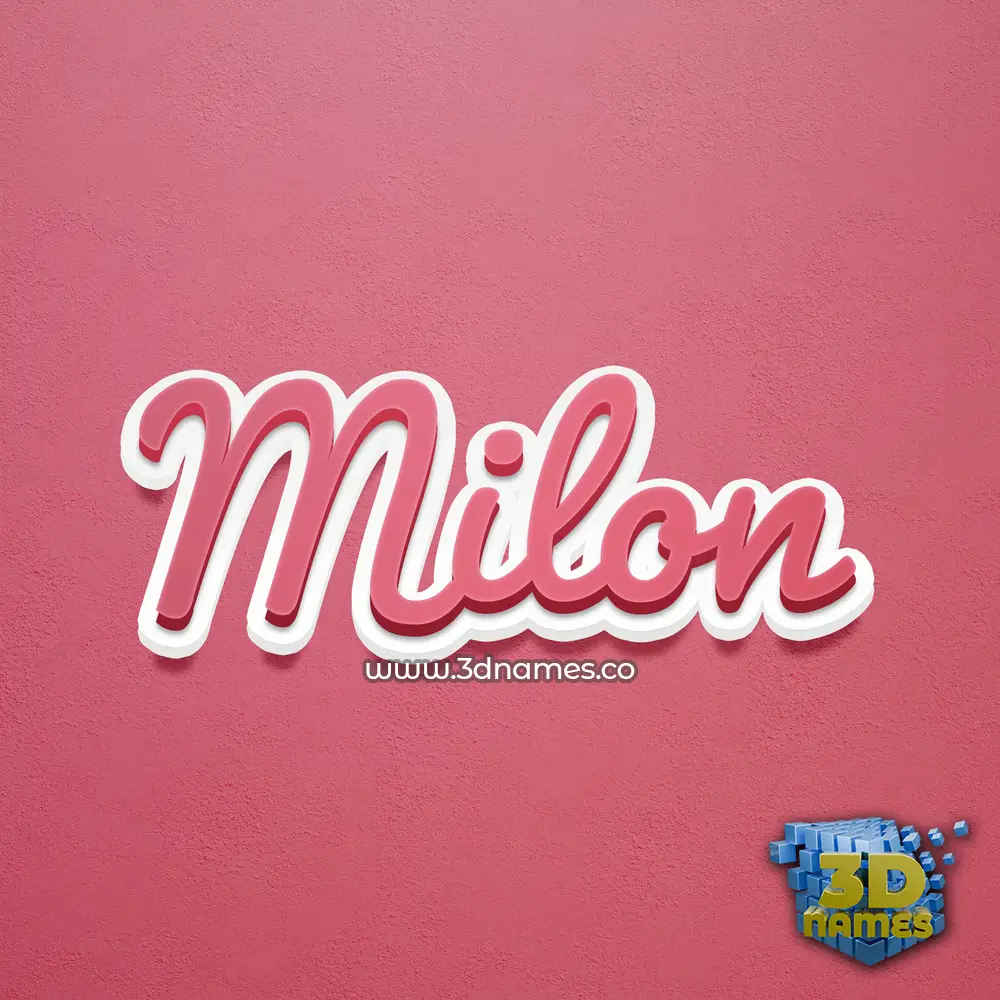 milon in Red Scribble style - 3D name wallpaper
