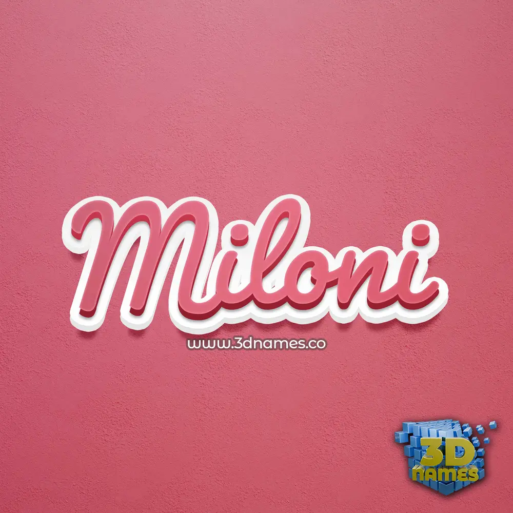 miloni in Red Scribble style - 3D name wallpaper